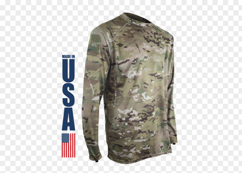 T-shirt Long-sleeved Military Camouflage MultiCam PNG