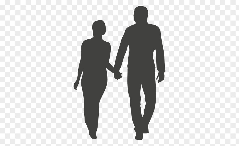 Happy Woman Silhouette Couple PNG