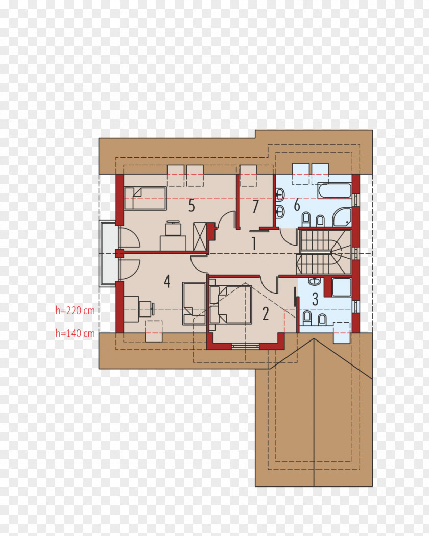 House Villa Floor Plan Attic Project PNG