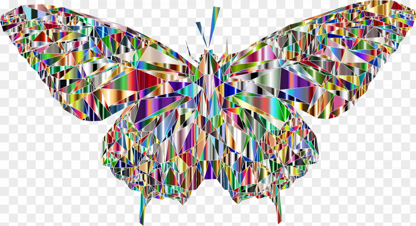 Low Poly Butterfly Moth PNG