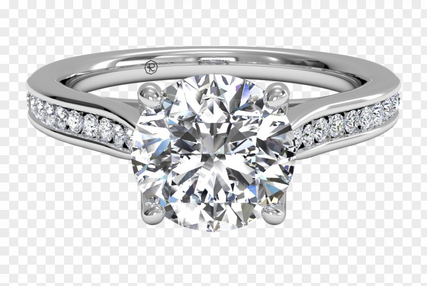 Platinum Ring Engagement Diamond Cut Brilliant PNG