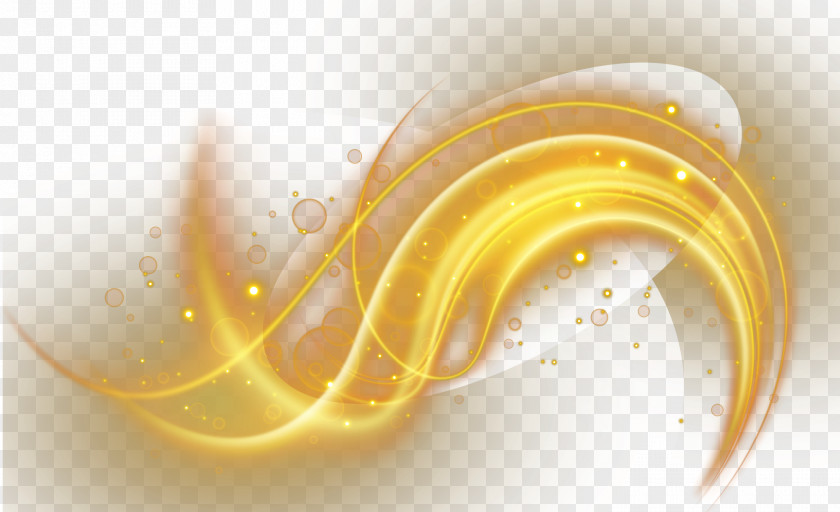 Vector Decorative Golden Light Effect Computer File PNG