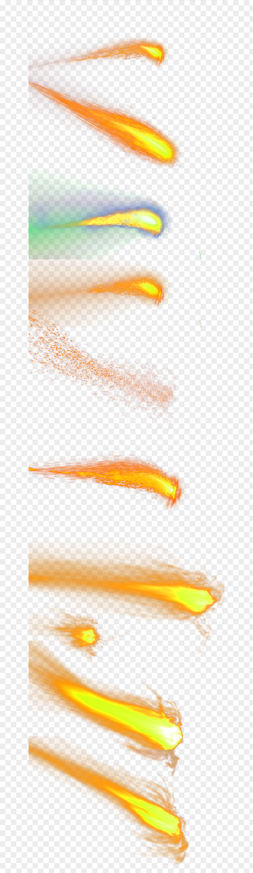 Yellow Fresh Flame Meteor Effect Element PNG