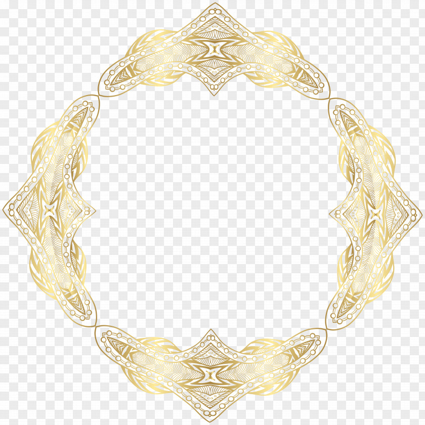 Border Gold Frame Clip Art Necklace Pattern PNG