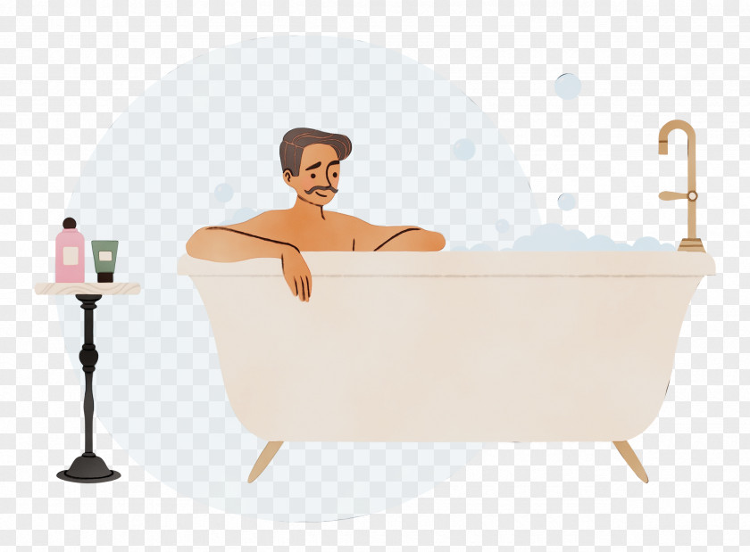 Furniture Bathtub Sitting Angle Cartoon PNG