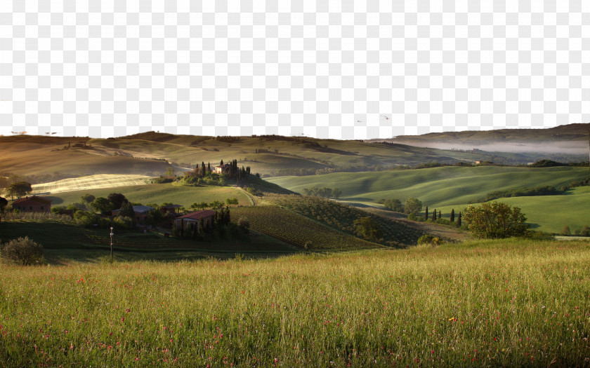 Italy Tuscany Prairie Two Ultra-high-definition Television 4K Resolution Wallpaper PNG