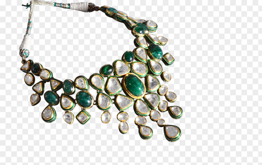 Kundan Jewellery Hyderabad Emerald Body Necklace Turquoise PNG