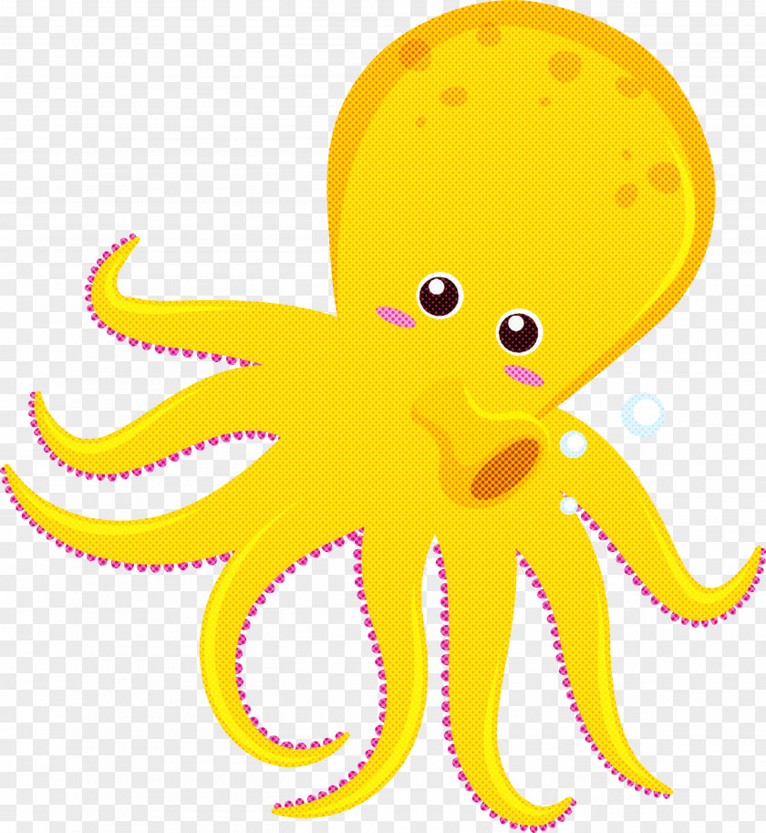Octopus Giant Pacific Yellow Cartoon PNG