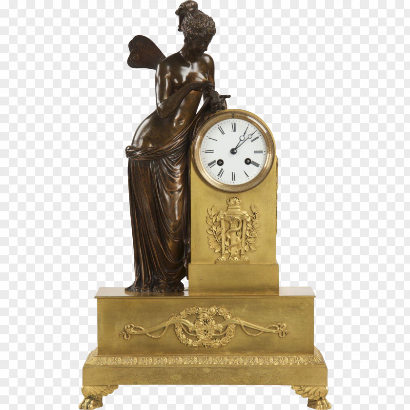 Clock Mantel Ormolu Fireplace Bronze PNG