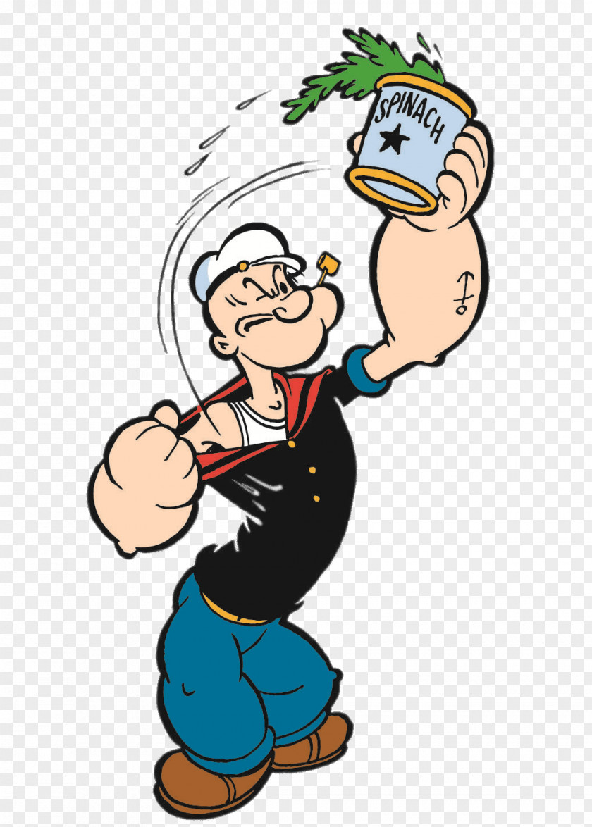 Popeye With Can Of Spinach PNG Spinach, holding spinach can clipart PNG