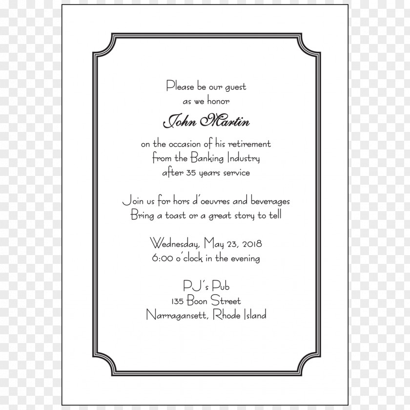 Retirement Party Wedding Invitation Paper Ceremony Convite PNG