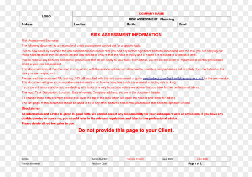 Web Page Risk Assessment Plumbing PNG