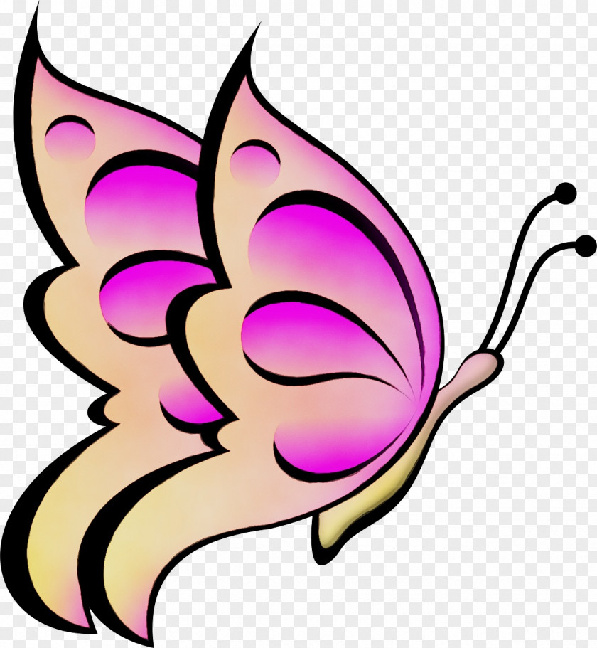 Line Art Pollinator Clip Butterfly Pink Wing Moths And Butterflies PNG