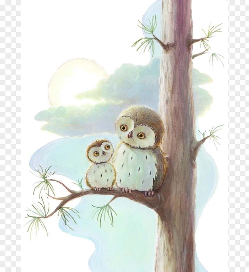 Owl Illustration Graphic Design Mother Fairy Tale Artist PNG