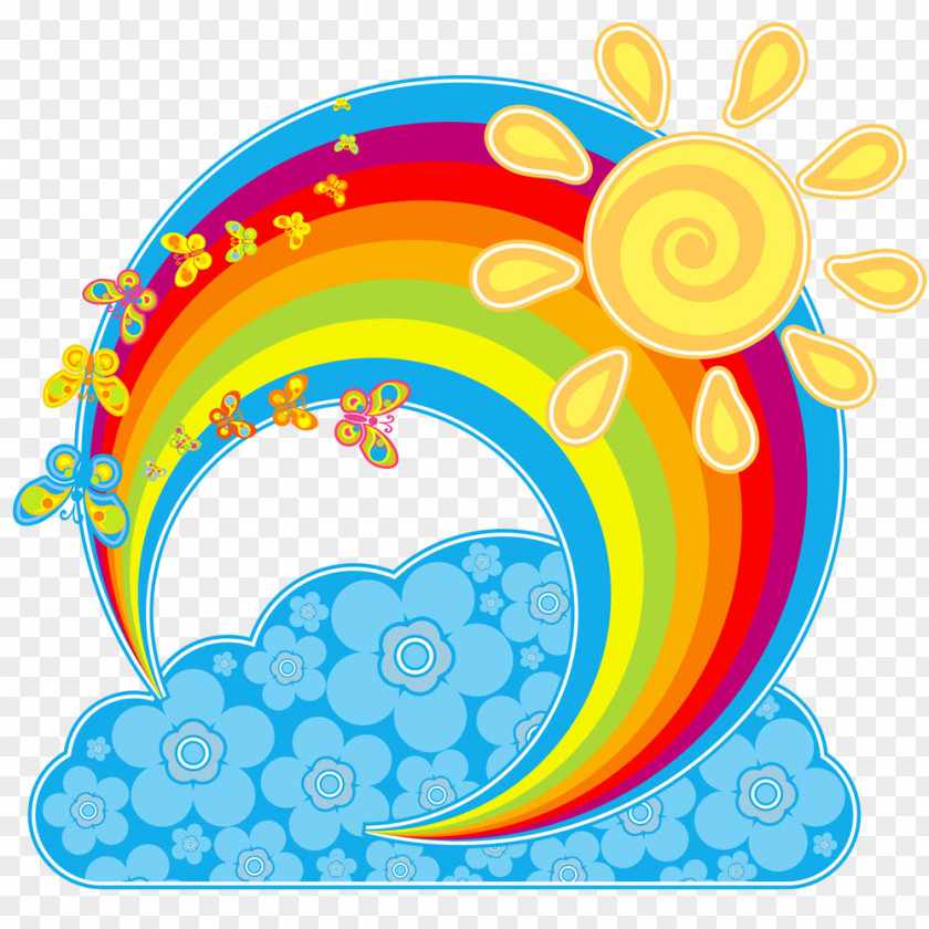 Rainbow Cloud Euclidean Vector Sky Clip Art PNG