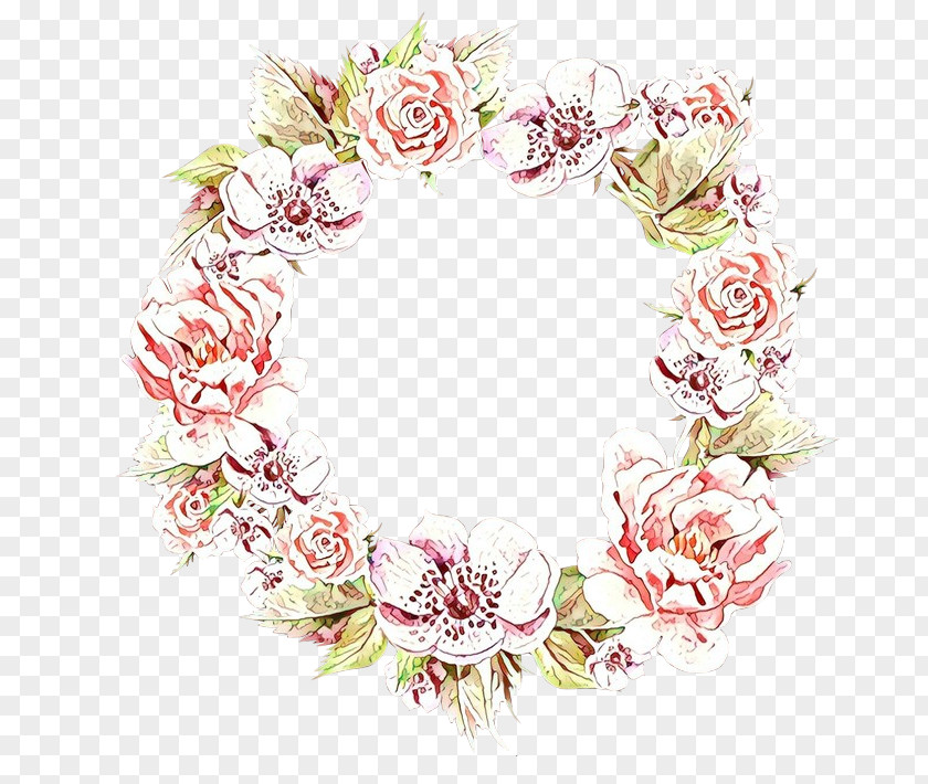 Watercolor Painting Wreath Garland Floral Design PNG