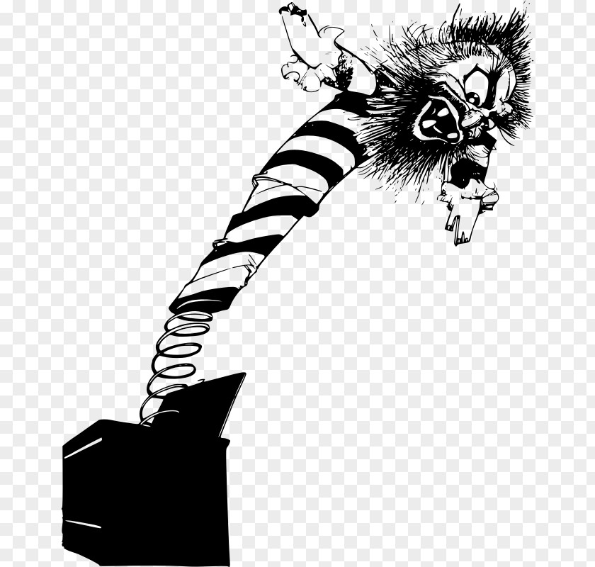 Creepy Jack-in-the-box Jack In The Box Black And White Clip Art PNG