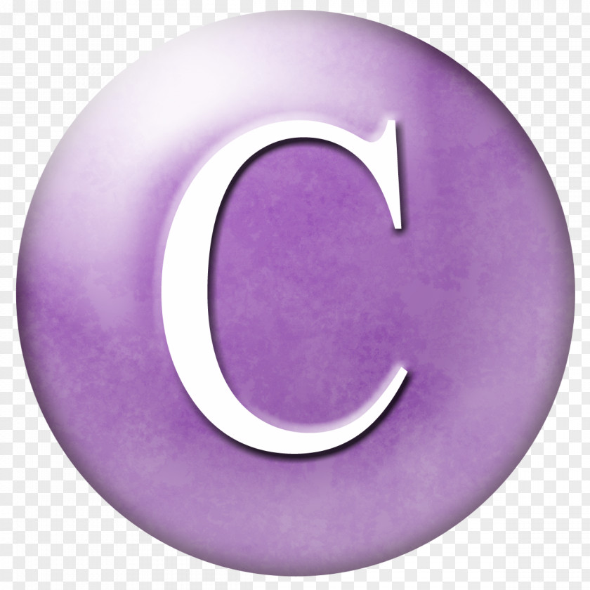 Letter C Purple Glass Violet Lilac Murano PNG