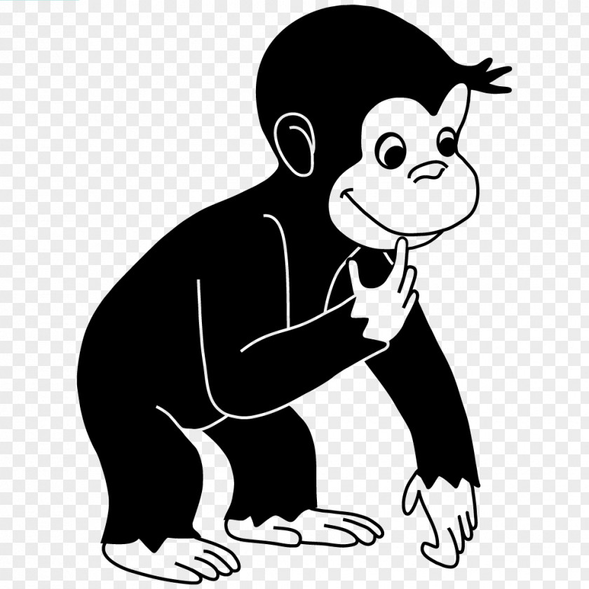 Pedal Wall Decal Curious George Motiv Character PNG
