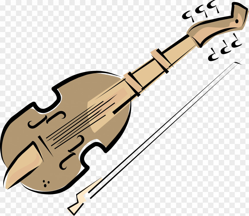 Cartoon Vector Violin Bass Guitar Musical Instrument PNG