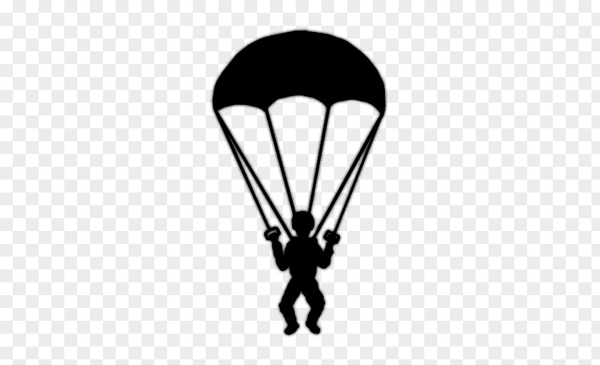 Line Silhouette Parachute Black M PNG