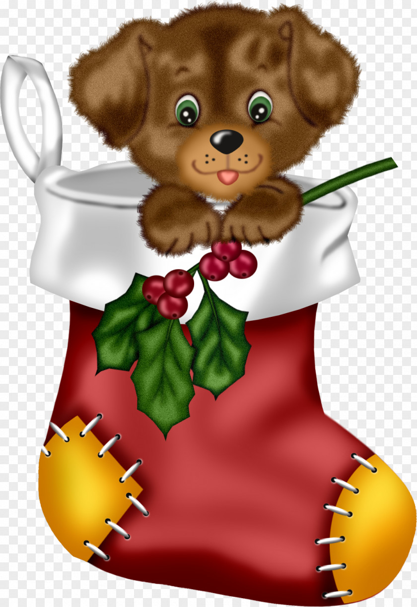 Christmas Red Stocking With Puppy Clipart Maltese Dog Bichon Frise Clip Art PNG