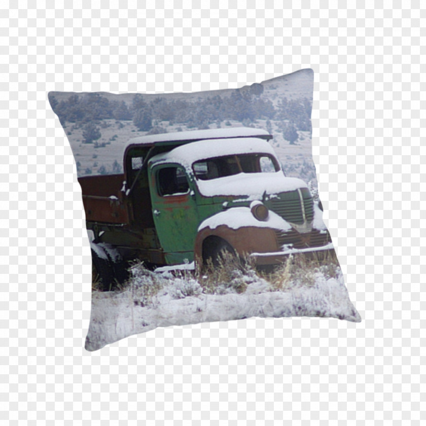 Old Dump Trucks Car Throw Pillows Cushion Snow PNG