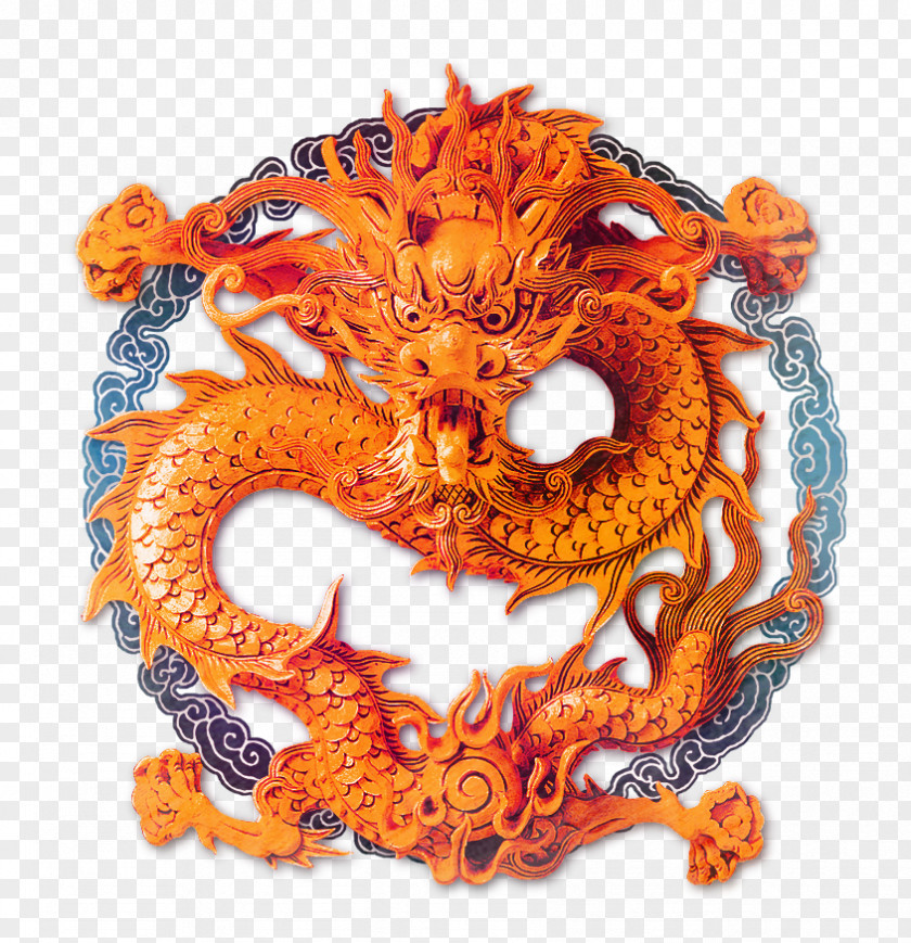 Traditional Dragon Carving China Chinese Sculpture PNG