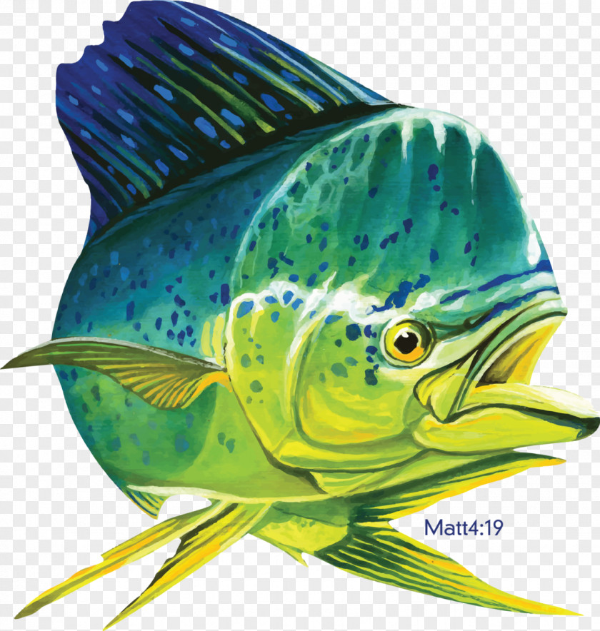 Fishing Mahi-mahi Decal T-shirt PNG
