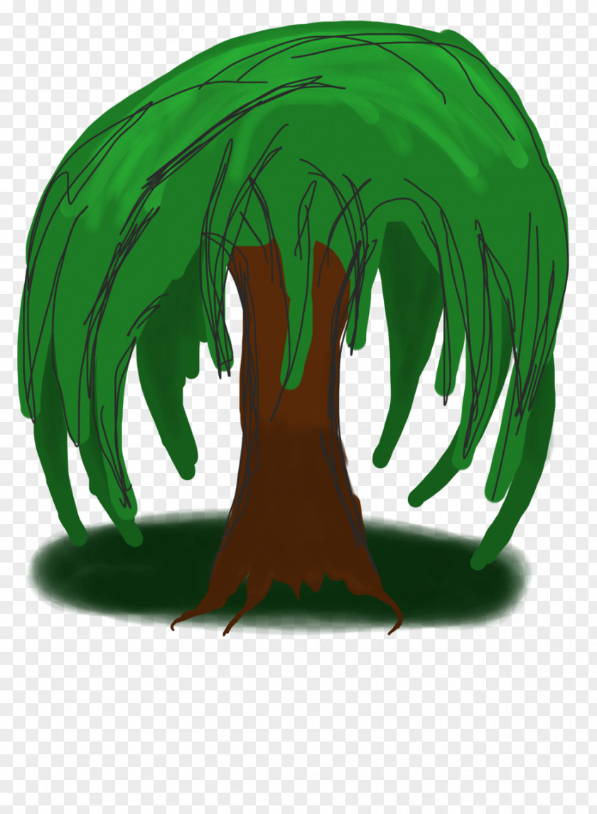 Tree Cartoon Weeping Willow Drawing PNG
