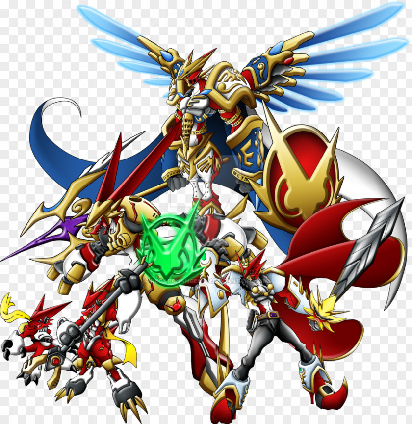 Digimon Shoutmon Agumon Omnimon Masters PNG