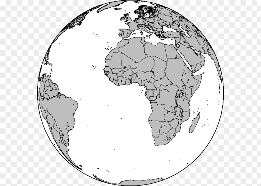 Globe South Africa Map World Coloring Book PNG