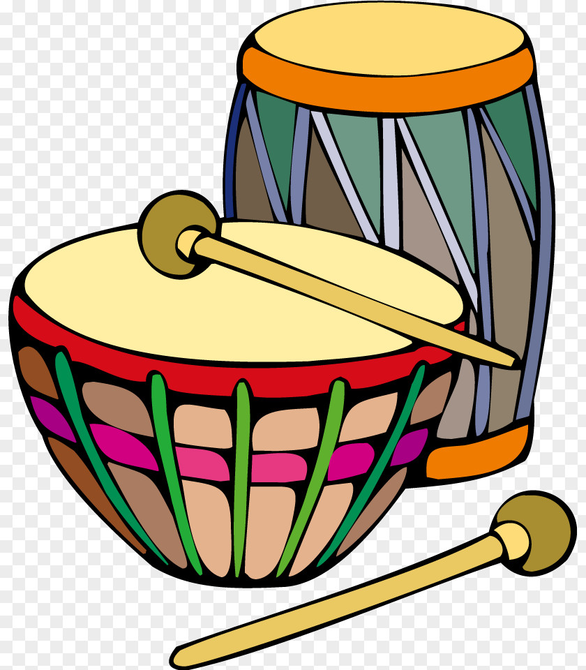 Cartoon Vector Color Drum Bongo Clip Art PNG