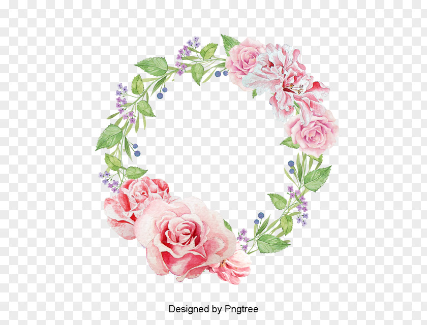 Flower Garden Roses Wreath Floral Design PNG
