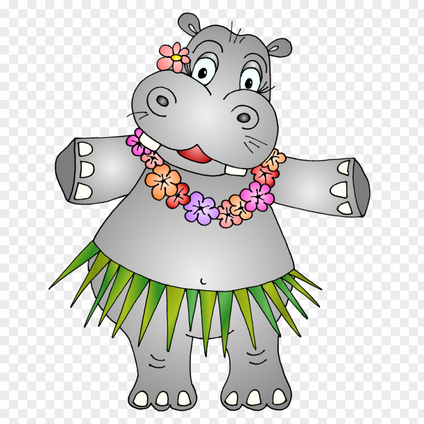 Singing Hippopotamus Hippo Hula Dance Clip Art PNG