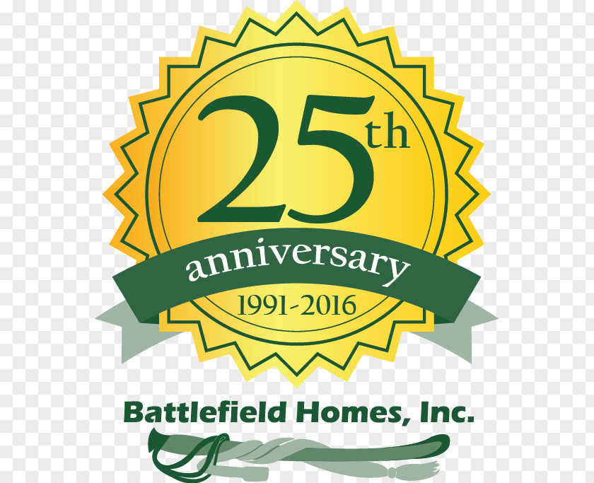 25 Years Anniversary Logo Battlefield Homes, Inc. Custom Home Laundry PNG