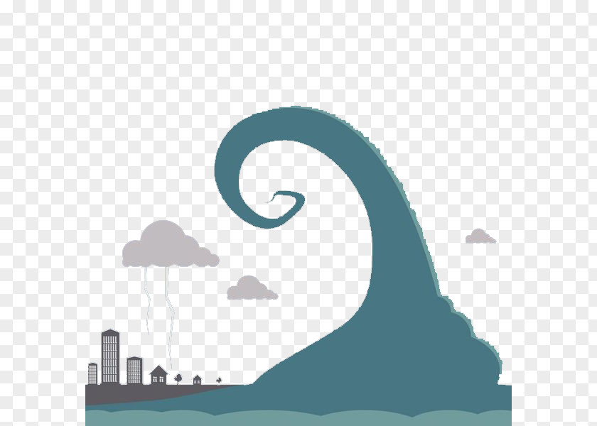 Flat Illustrations Flood Tsunami Roll Up Waves Design Illustration PNG