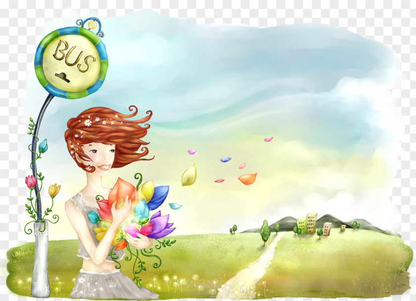 Flower Fairy Wallpaper PNG