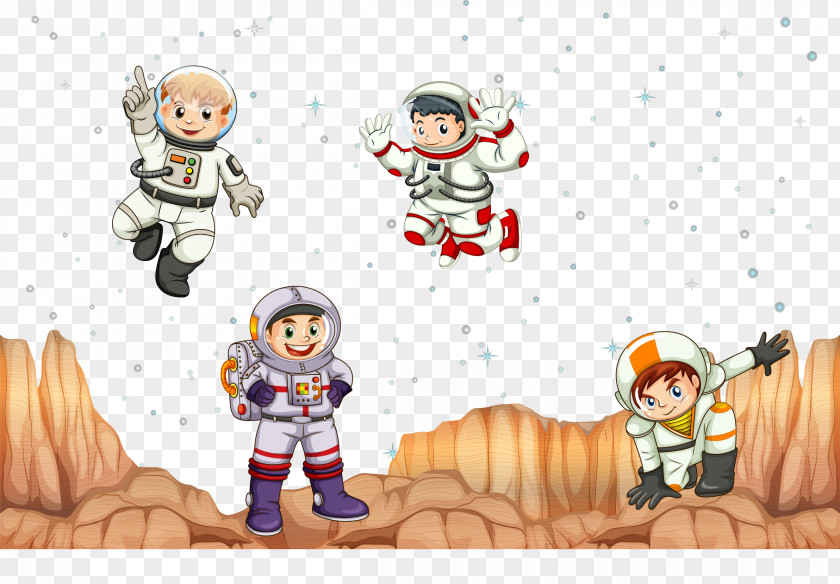 Vector Hand Painted In Space For Kids Outer Astronaut PNG