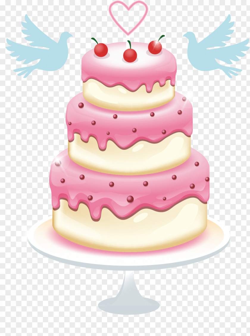 Vector Hand-painted Multilayer Cake Birthday Wedding Dobos Torte Layer PNG