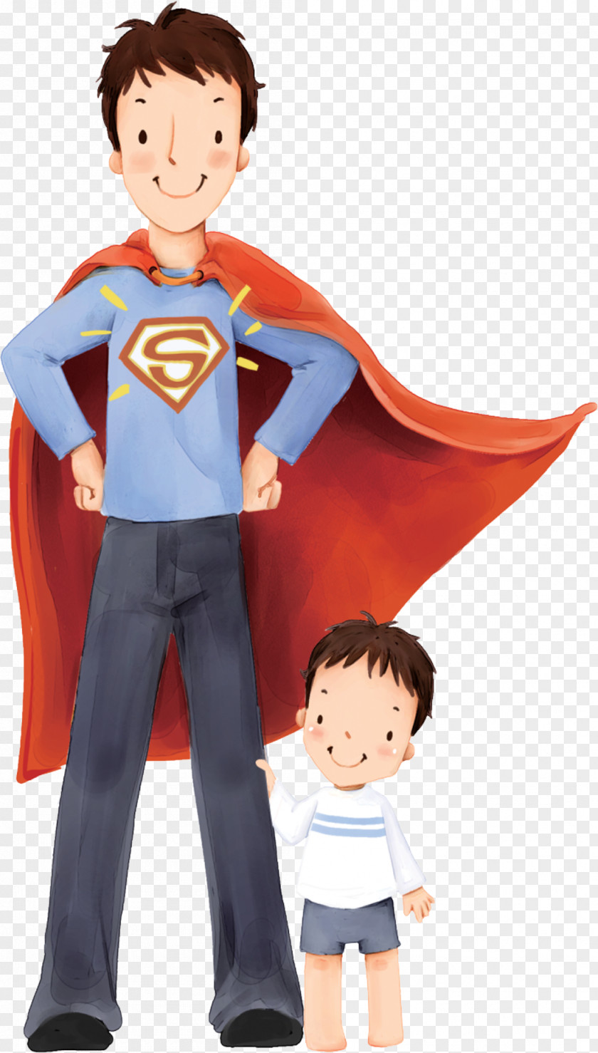 Wearing A Superman Outfit Men Clark Kent Father Illustration PNG