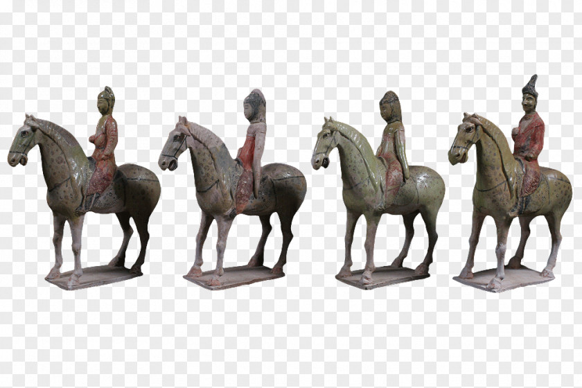 Mustang Stallion Mare Sculpture Figurine PNG