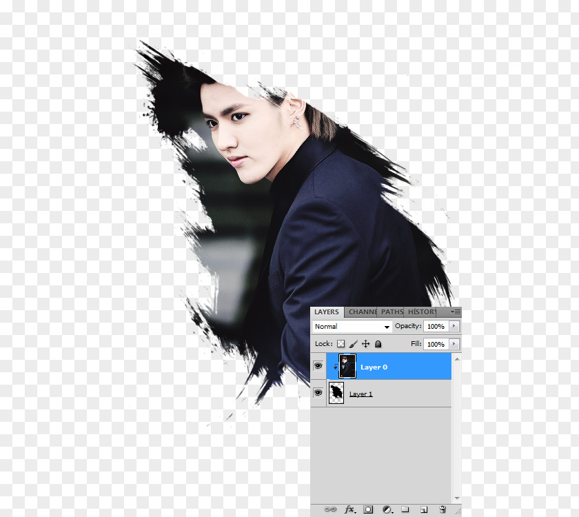 Black Hair Poster PNG