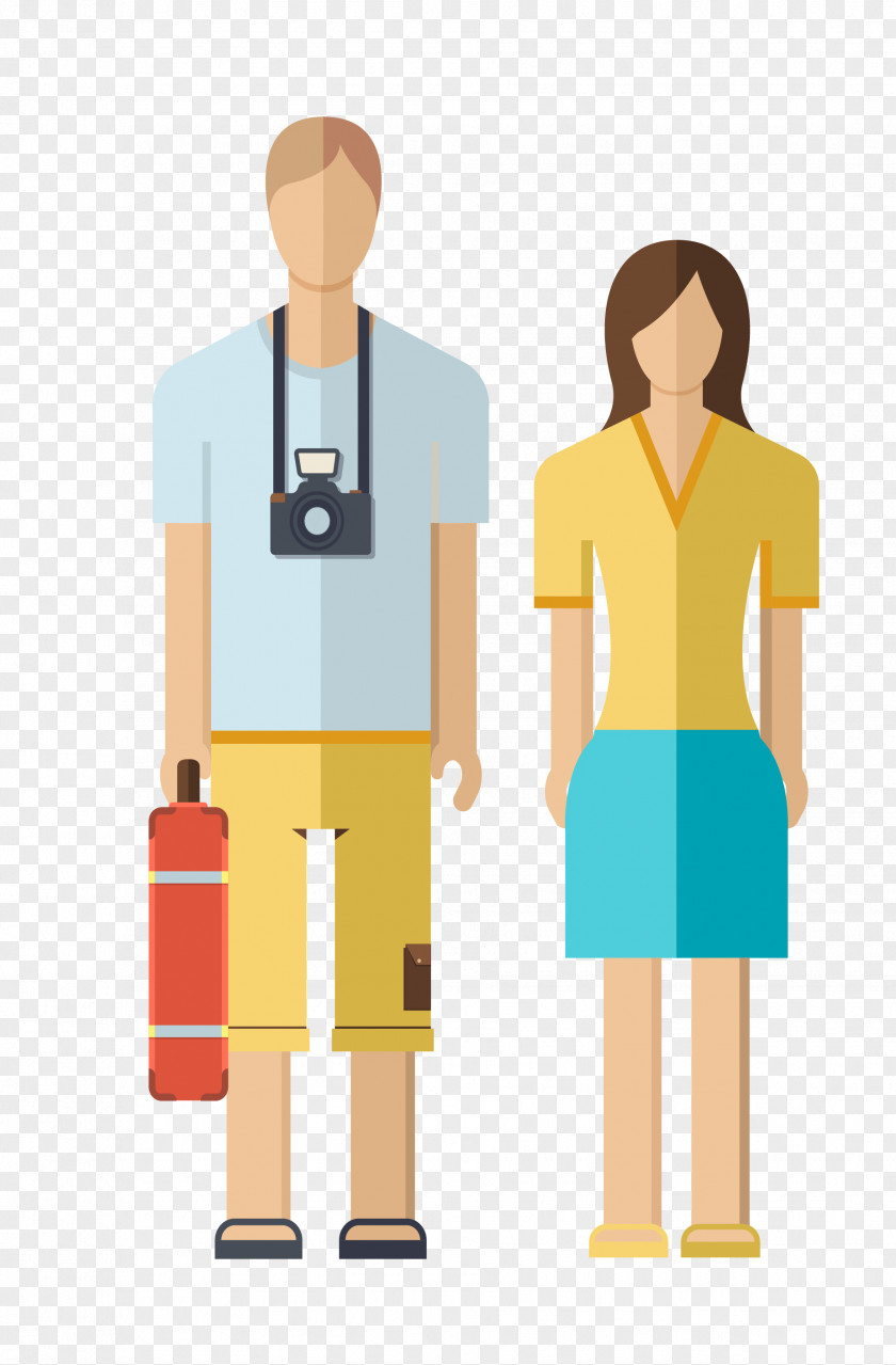 Vector Couple Travel Material Tourism Illustration PNG