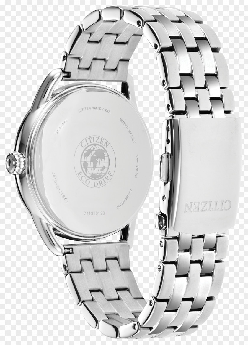 Watch Eco-Drive Strap Citizen Holdings Silver PNG