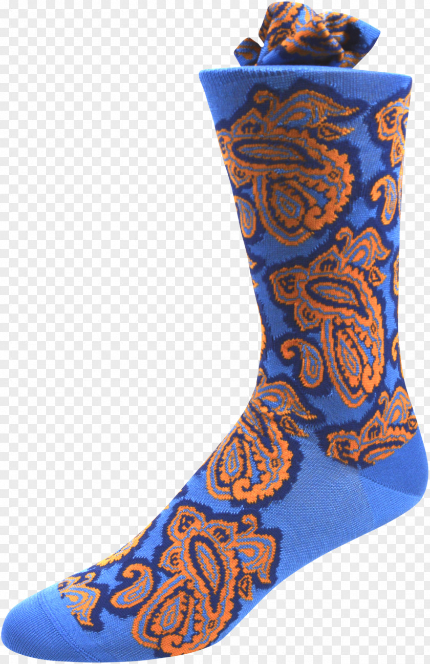 Boot Sock Necktie Paisley Silk PNG