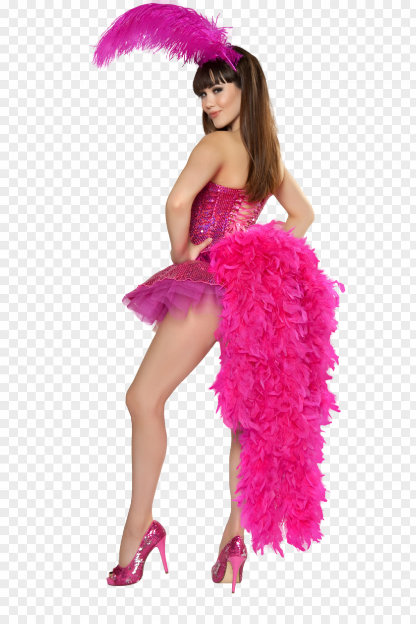 Flamingo Halloween Costume Feather Boa Pink PNG