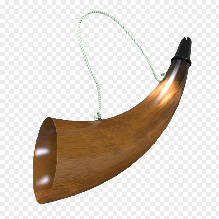 Golden Brass Horn Copper 3D Computer Graphics Retro Style PNG