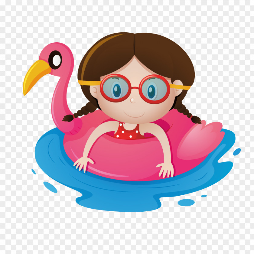 Vector Swimming Pool Beach Child Clip Art PNG