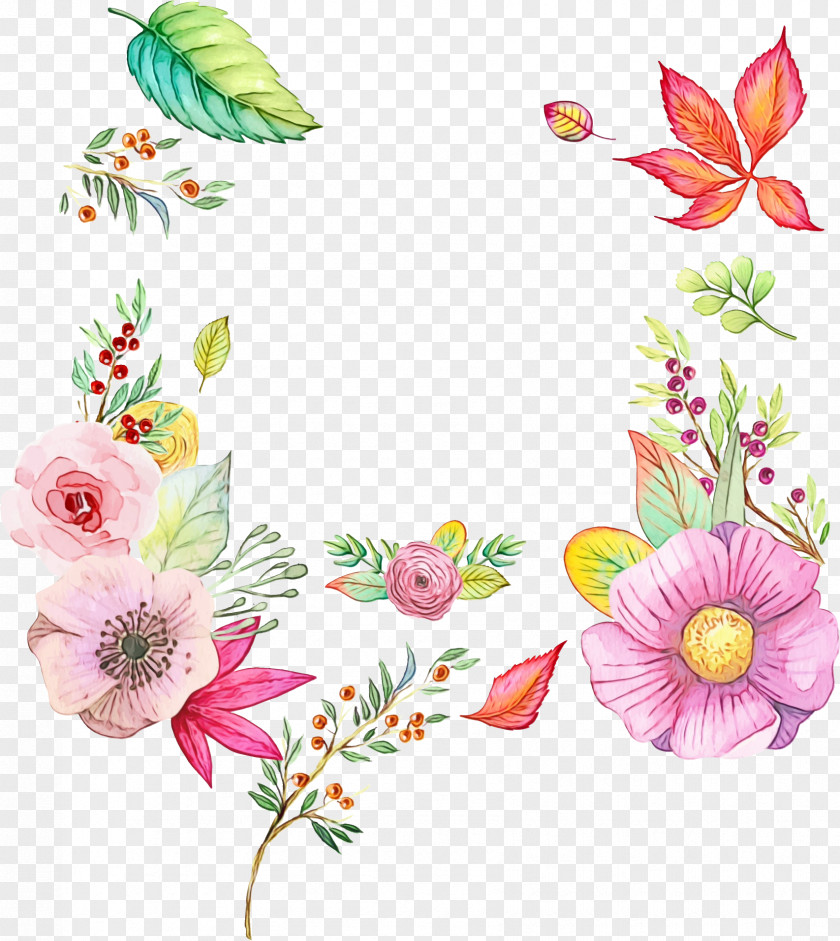 Wildflower Plant Watercolor Floral Background PNG